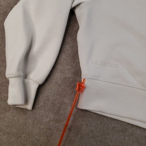 Lululemon‎ Softstreme Sweatshirt Womens Medium Beige Oversized Cropped Crew Neck - Picture 15 of 16